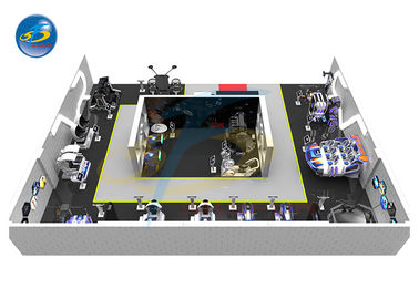 O simulador quadrado um do movimento de uma realidade virtual de 300 medidores para a solução para o parque de diversões