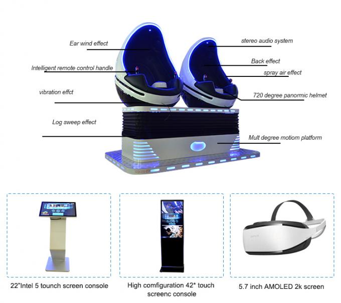 Cadeira elétrica da realidade virtual do equipamento 9d do parque de diversões assento 1/2 / 3 elétrico 9D VR