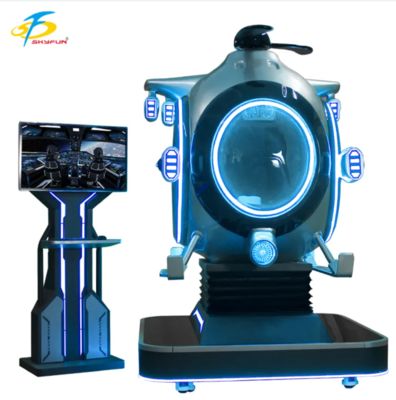 Máquina de Passeio de Helicóptero Simulador de Voo VR 9D Personalizável | Fun Fighter da SKYFUN – 1 Jogador, Mais de 55 Jogos, Joystick Thrustmaster, Headset DPVR, Uso em Shoppings e Arcades