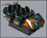 Simulador de Cinema VR com 6 Lugares Fun Chariot | Passeio de Movimento 9D Multijogador com Estrutura de Manivela, Luzes LED de Duas Cores, Mais de 20 Jogos Exclusivos e Óculos DPVR – Fabricante SKYFUN