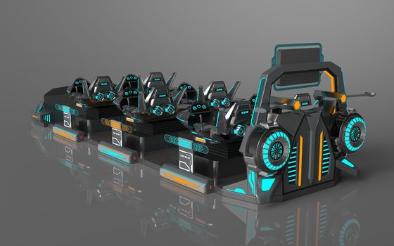 Cinema VR Batalha de Navios Divertidos 6 Lugares | Estrutura de Ação Individual, Assentos Expansíveis, Tela Traseira Grande, 55 Jogos, Óculos DPVR E3-S e Monitor de 32 Polegadas – Fabricante SKYFUN