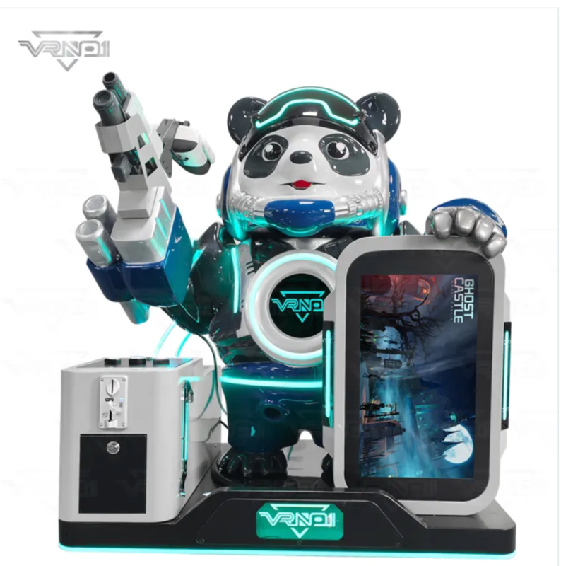 VR Panda Soldier ️ Máquina de tiro VR interativa de ponta com 7 jogos, distribuidor de brinquedos, suporte a pagamentos múltiplos e design Panda personalizável para arcades