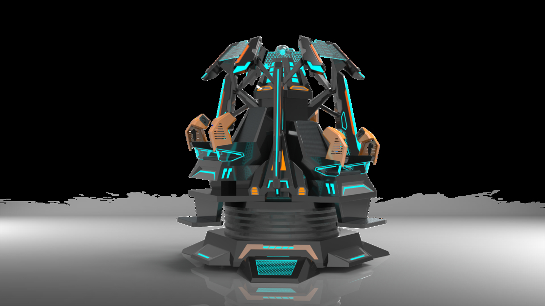 Simulador de Cinema VR Fun Star Tower 3 Lugares | Design de Movimento 9-DOF Exclusivo, Tela 360°, Multi Efeitos Especiais, Óculos DPVR e Passeio Imersivo para 3 Jogadores – Fabricante SKYFUN