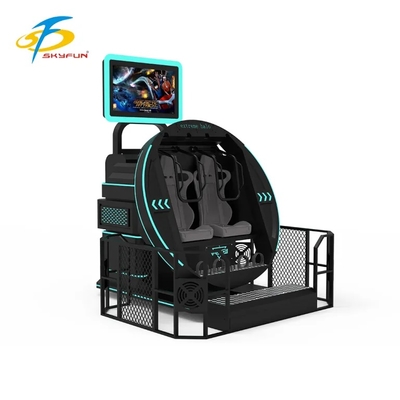 SKYFUN 360° Full-Rotation VR Motion Simulator Ride. Uma imersiva cadeira de realidade virtual com plataforma dinâmica, conteúdo de jogo AR/VR, fones de ouvido 4K, rastreamento de movimento, feedback háptico e suporte multiplayer.