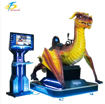 UN Dinosaur Máquina de cinema VR de 1 assento com óculos DPVR E3-S, 55 jogos, efeitos de rugido de dinossauro, design único para arcadas, shoppings, parques temáticos e centros de entretenimento