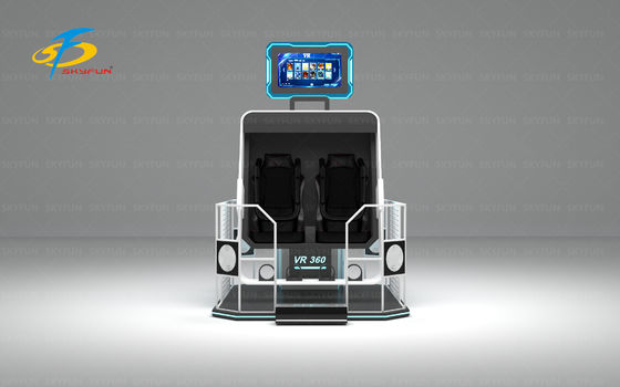 360 VR Simulator Double Player com assentos giratórios e oscilantes de 360 °, iluminação a cores controlada remotamente, fones de ouvido Deepoon VR, monitor de 42 polegadas, 40 filmes VR, incluindo roller coaster e dinossauros